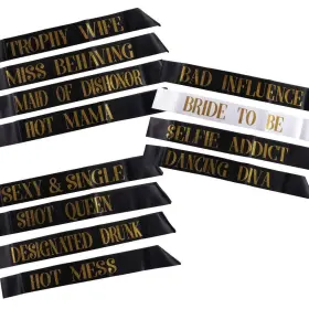 D-flife 701715428812 12pcs Bachelorette Sashes Bride To Be Sash For Wedding Bridal Tribe Bachelore