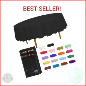D&z 775185004791 Plastic Table Cloth Disposable 12 Pack Black Round Tablecloth Individually