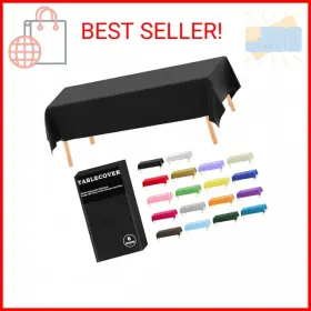 D&z 775185004876 Plastic Table Cloth Disposable 6 Pack Black Rectangle Tablecloth Individual