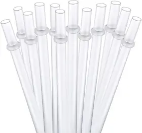 Dakoufish 445017916938 15 Inch Long Reusable Clear Plastic Replacement Drinking Straws For 12