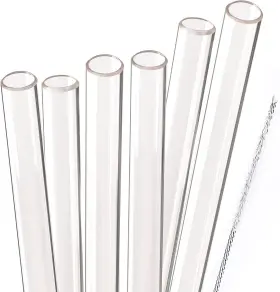 Dakoufish 718255627230 Reusable Smoothie Straws 10 Inch Long Wide Mouth Plastic Straight Drinking Straw