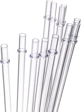 Ads016 Dakoufish 11 Inch Clear Reusable Thick Plastic Drinking Straws Extra Long For 24