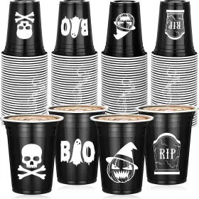 Dandat-cups-dc199910086 Dandat 120 Pcs 12 Oz Halloween Cups Party Plastic Spooky