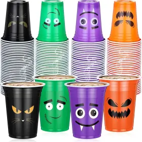 Dandat-cups-dc387346632 Dandat 120 Pcs 12 Oz Halloween Party Plastic Cups Disposable Pumpkin Cute