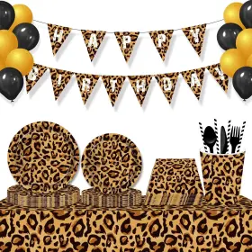 Darneidra Display 791783932137 Leopard Party Supplies Cheetah Birthday Decorations Including Disposable Pla Darneidra Display 791783932137 Leopard Party Supplies Cheetah Birthday Decorations Including Disposable Pla