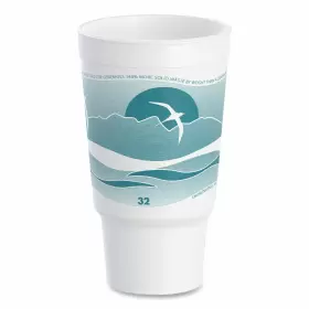 32aj20h Dart Horizon Hot/cold Foam Drinking Cups 32oz Teal/white 16/bag 25 Bags/carton