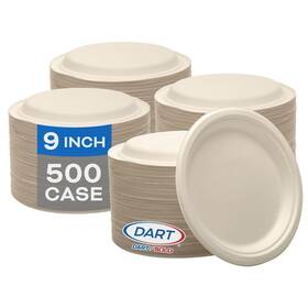 Dart 9fbrp1 9 Inch Diameter Proplanet Seal Compostable Fiber Natural