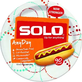 Ard990-k1281 Dart Container Solo Any Day Paper Plates 8.5 Inch 360 Count
