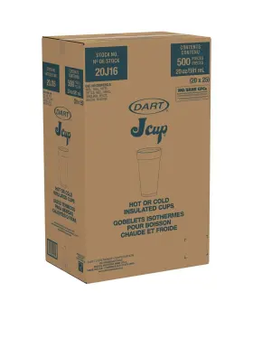 20j16 Dart Drt#20j16 Foam Drink Cups 20oz 25 Per Pack Case Of 500