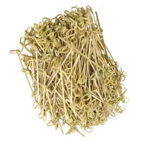 Dc-beautiful 675234968992 200 Pack Natural Bamboo Knot Skewers 7.1 Inch Twisted End Cocktail Pic
