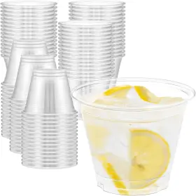 Pet09 Dealusy 100 Pack 9 Oz Clear Plastic Cups Sturdy And Food Safe Disposable For