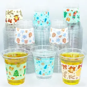 Decodinli 726084176256 48 Pcs 14 Oz Christmas Cups Disposable Festival Decorations Winte