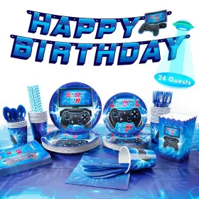 Decorlife 882807570579 200pcs Video Game Birthday Party Supplies Serves 24 On S