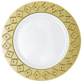 Decorline 615867837029 White Dinner Plates With Gold Rim - 10ft Imperial Collection Pack Of 10