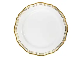 Decorline 615867839405 Elegant Aristocrat Collection White/gold Dinner Plates - 10 Inch Pack Of P