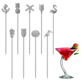 Deekoudt 704129986336 Martini Cocktail Picks Reusable Olive Garnish Skewer Fruit Toothpicks