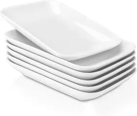 8541939554 Delling 8 Inch Rectangular Appetizer Plates Salad 8ftft X 5.1ftft 1.1ftft White