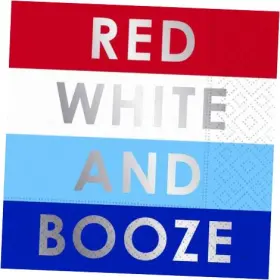 624-09472 Design Decorative Paper Napkins Funny Cocktail 4th Of July Booze Coctail