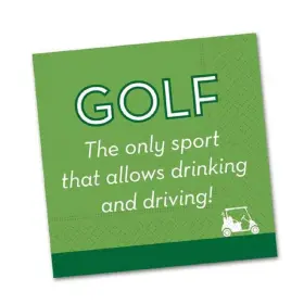 Design 732296402137 Golf Drink And Drive Cocktail Napkins