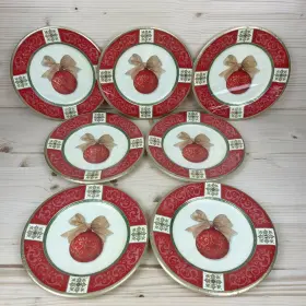 Design Ware 018100671068 Vintage Lot Of 56 New Old Stock Christmas Ornament 7-7/8 In Dessert Paper Plates