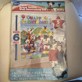 Designware 013051257316 Disney Mickey Mouse Clubhouse Giant Scene Backdrop Wall Decorating Kit New
