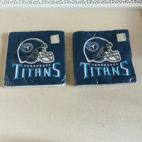 Designware 013051408183 Lot Of 2 Packs 16 Ct Tennessee Titans Nfl Football Luncheon Napkins