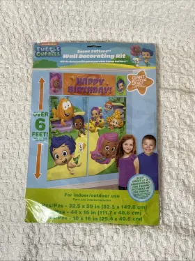 Designware 013051507749 New In Package Giant 5 Piece Bubble Guppies Wall Decoration Kit Party Supplies