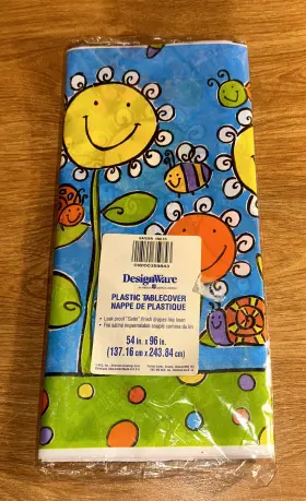 Designware 018100359843 Design Ware American Greeting Garden Smiles Plastic Table Cover 54 Inch X 96 Nip