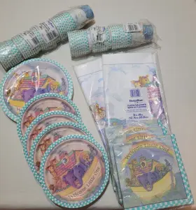 Designware 018100639181 Inch Welcome Little One Baby Shower Plates Napkin Cup Table Boy/girl Party Supplies