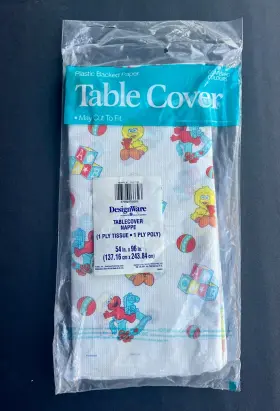 Designware 076526133393 Sesame Street Baby Elmo And Big Bird Table Cover 54x96 American Greetings Vtg