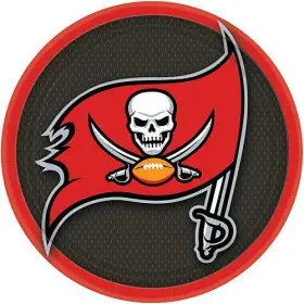 Designware 192937239018 Tampa Bay Buccaneers Plates 18 Count Football Fan Tail Gate Party