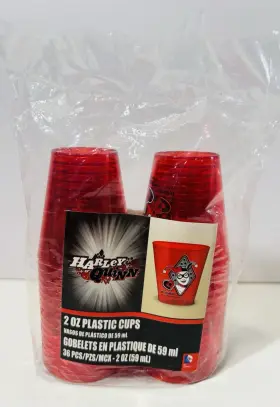 350159 Designware New Dc Comics Harley Quinn 2 Oz Plastic Disposable Shot Party Cups 36 Pieces