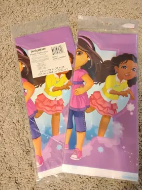 571468 Designware Dora And Friends Plastic Table Cover Lot Of 2 54x96