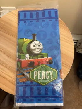 579669 Designware Thomas The Tank Engine Table Cover Percy James Blue 2011 54 Inch X 96