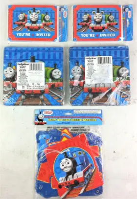 Designware 645416468084 Thomas And Friends Birthday Party Bundle Invitations Napkins Banner
