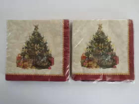 Designware 661526450962 Lot 2 Luncheon Napkins Vintage Christmas Tree 20 X 2-ply