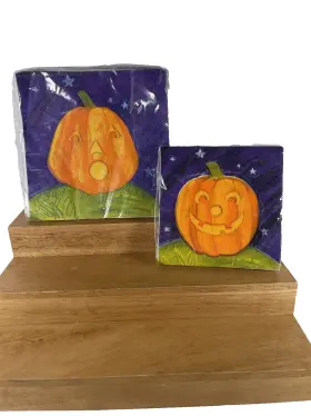 Designware / American Greeting 661526611516 2x Pumpkin Halloween Party Napkins 1-13 X13 Inch 20 Pk And 1-10 X10 24