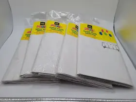 Dg Party 011179501731 5 Pack Plastic Tablecloth White Round Size 84 Inch
