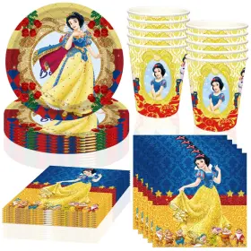 Dhqallg 768949887112 60 Pcs Snow White Party Supplies Plates Napkin Cups For Girls Birthda