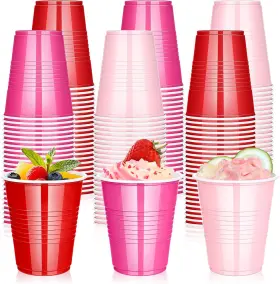 Di Qiu Ren 744759270405 150 Pack 12oz Pink Plastic Party Cups Disposable Light And Hot Re