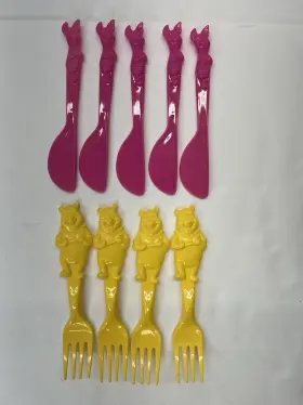 Diamond 041426200513 Disney Winnie The Pooh Plastic 9 Pieces Forks And Spreaders Piglet