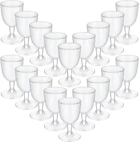 Didaey 711181224634 48 Pcs Disposable Plastic Wine Glasses 6 Oz Party Cups Hard