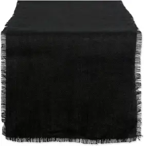 Camz37824 Dii 5384 Tablerunner Jute 15x74 15 X 74 Inch Solid Black