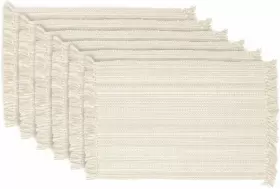 5839 Dii Variegated Tabletop Collection Placemat Set 13x19 Inch Off-white