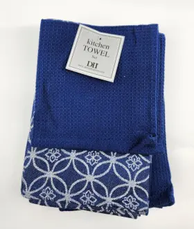 Camz32787 Dii Cotton Assorted Dish Towel And Cloth Set In Nautical Blue Of 5