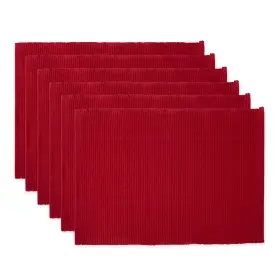 Camz36039 Dii Basic Everyday Ribbed Tabletop 100% Cotton Placemat 13x19 Inch Cardinal Red