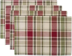 Cbbb01333 Dii Fall And Thanksgiving Dining Placemat Set 13x19 Inch Rustic Homespun Plaid