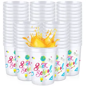Ud-dingion-12148 Dingion 50 Pcs 16 Oz Back To School Reusable Plastic Cups Drinking Welcome