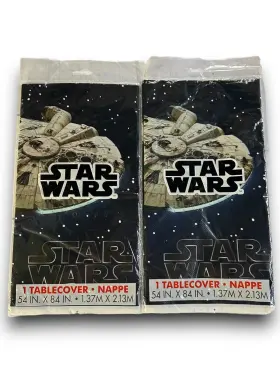 Disney 011179792733 Star Wars Plastic Tablecloth 54in X 84in - Millennium Falcon Quantity 2