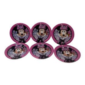 Disney 068981113072 6x Disneys Minnie Mouse Paper Dessert Plates Birthday Party Supplies 8 Pc